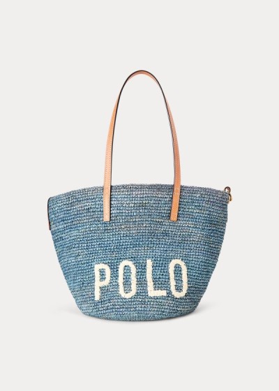 Women's Polo Ralph Lauren Raffia Medium Tote Bags | 301698GPJ